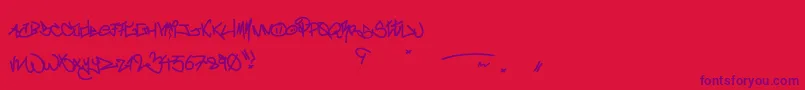 CrazyWriterz Font – Purple Fonts on Red Background