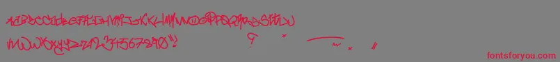 CrazyWriterz Font – Red Fonts on Gray Background