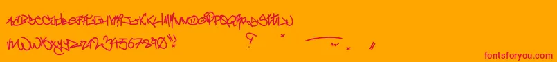 Шрифт CrazyWriterz – красные шрифты на оранжевом фоне