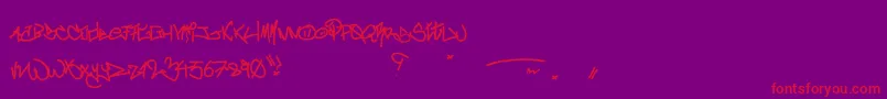 CrazyWriterz Font – Red Fonts on Purple Background