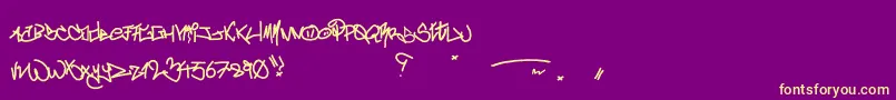 CrazyWriterz Font – Yellow Fonts on Purple Background