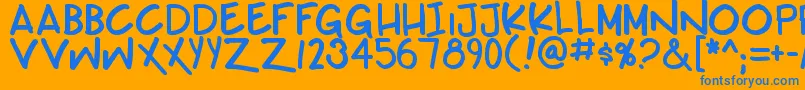 Teabeercustombb Font – Blue Fonts on Orange Background