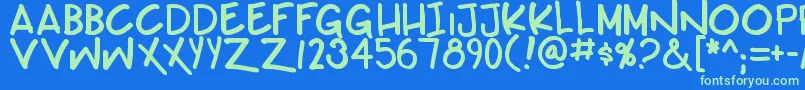 Teabeercustombb Font – Green Fonts on Blue Background