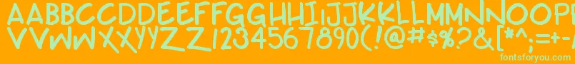 Teabeercustombb Font – Green Fonts on Orange Background