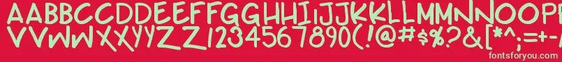 Teabeercustombb Font – Green Fonts on Red Background