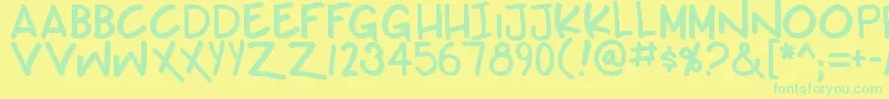 Teabeercustombb Font – Green Fonts on Yellow Background