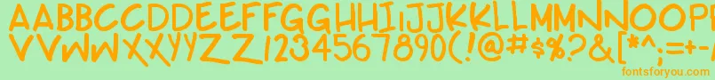 Teabeercustombb Font – Orange Fonts on Green Background