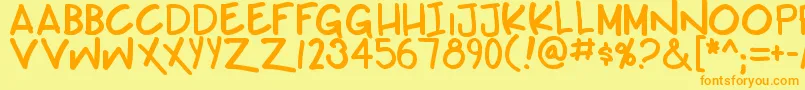 Teabeercustombb Font – Orange Fonts on Yellow Background