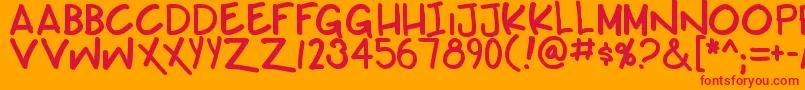 Teabeercustombb-Schriftart – Rote Schriften auf orangefarbenem Hintergrund