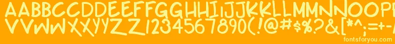 Teabeercustombb Font – Yellow Fonts on Orange Background