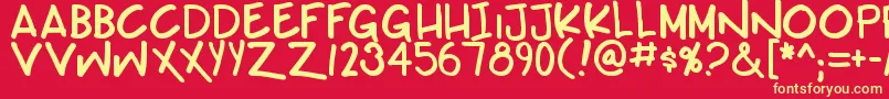 Teabeercustombb Font – Yellow Fonts on Red Background