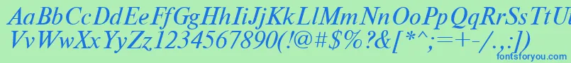 NewtonItalic Font – Blue Fonts on Green Background