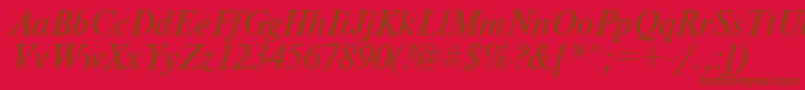NewtonItalic Font – Brown Fonts on Red Background