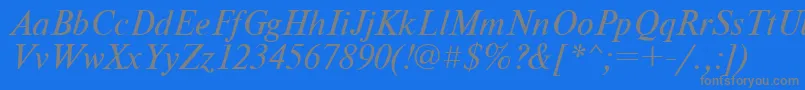 NewtonItalic Font – Gray Fonts on Blue Background