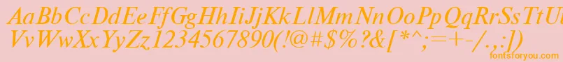 NewtonItalic Font – Orange Fonts on Pink Background