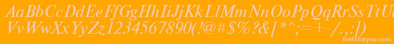 NewtonItalic Font – Pink Fonts on Orange Background