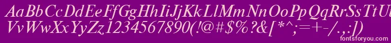 NewtonItalic Font – Pink Fonts on Purple Background