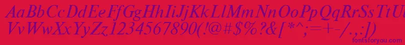 NewtonItalic Font – Purple Fonts on Red Background