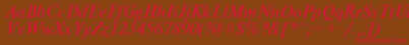NewtonItalic Font – Red Fonts on Brown Background