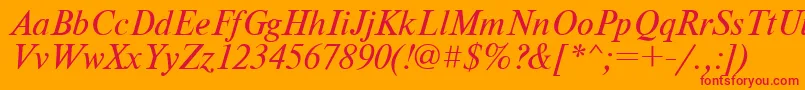 フォントNewtonItalic – オレンジの背景に赤い文字