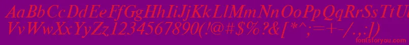 NewtonItalic Font – Red Fonts on Purple Background