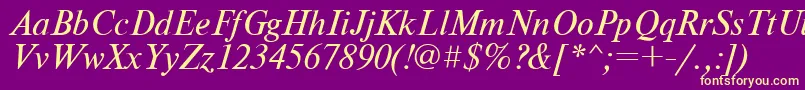 NewtonItalic Font – Yellow Fonts on Purple Background