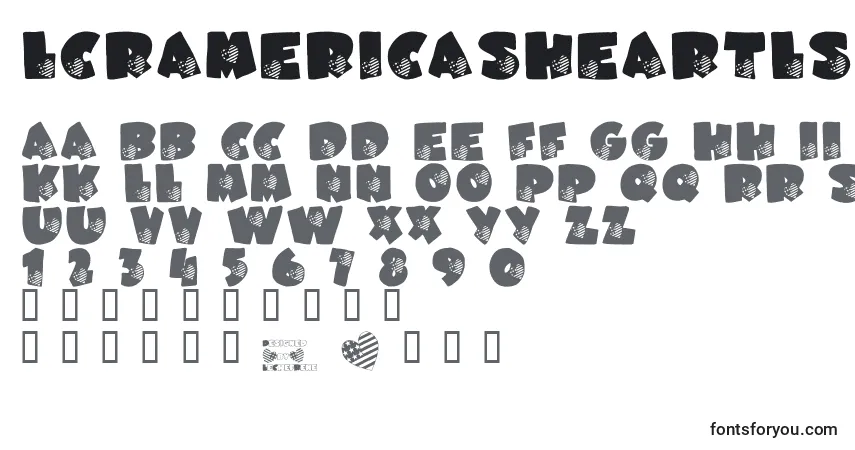 Czcionka LcrAmericasHeartLsf – alfabet, cyfry, specjalne znaki