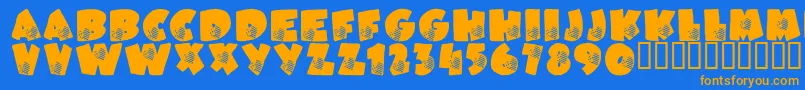 LcrAmericasHeartLsf Font – Orange Fonts on Blue Background