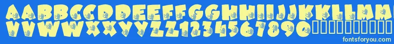 LcrAmericasHeartLsf Font – Yellow Fonts on Blue Background