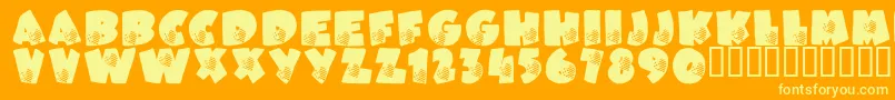 LcrAmericasHeartLsf Font – Yellow Fonts on Orange Background