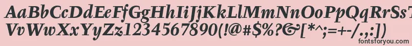 TyfaTextOtBoldItalic Font – Black Fonts on Pink Background