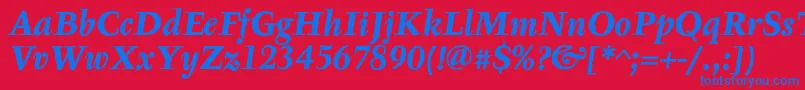 fuente TyfaTextOtBoldItalic – Fuentes Azules Sobre Fondo Rojo