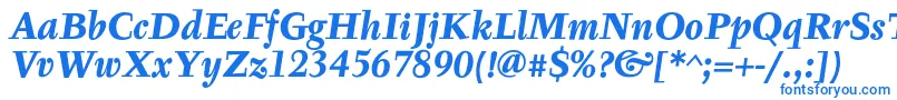 TyfaTextOtBoldItalic-Schriftart – Blaue Schriften