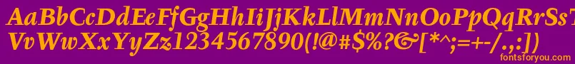 TyfaTextOtBoldItalic Font – Orange Fonts on Purple Background