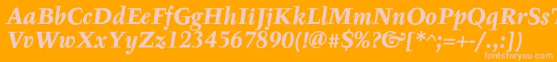 More about TyfaTextOtBoldItalic Font TyfaTextOtBoldItalic Font – Pink Fonts on Orange Background