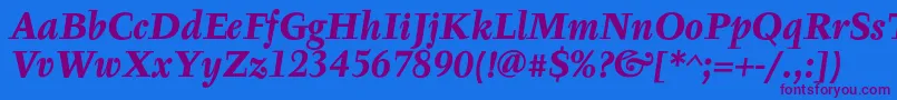 TyfaTextOtBoldItalic Font – Purple Fonts on Blue Background