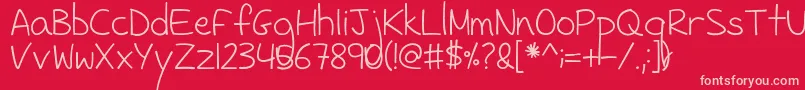 FhSneaky Font – Pink Fonts on Red Background