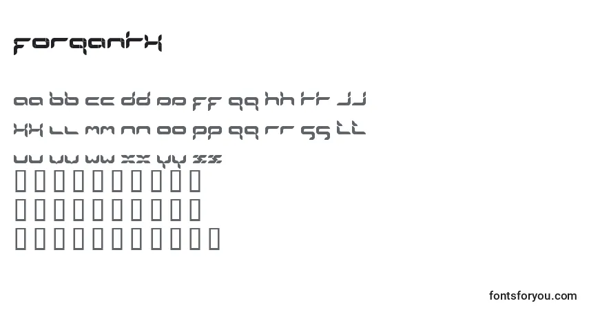 A fonte Forganik – alfabeto, números, caracteres especiais