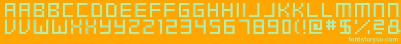 SwftV01 Font – Green Fonts on Orange Background