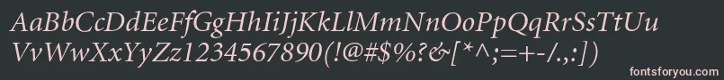 More about MinioncyrItalic Font MinioncyrItalic Font – Pink Fonts on Black Background