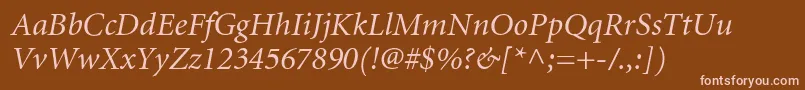 MinioncyrItalic Font – Pink Fonts on Brown Background