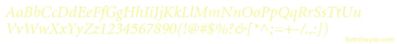 MinioncyrItalic Font – Yellow Fonts on White Background