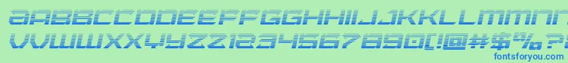 Laserwolfgradital-fontti – siniset fontit vihreällä taustalla