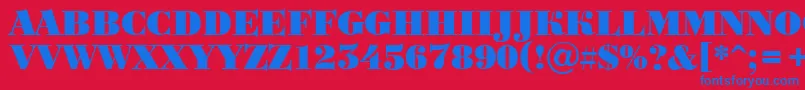 BodoniortotitulBlack Font – Blue Fonts on Red Background