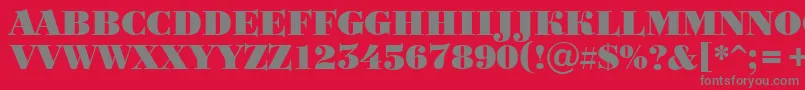 BodoniortotitulBlack Font – Gray Fonts on Red Background