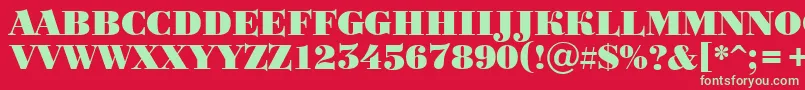 Police BodoniortotitulBlack – polices vertes sur fond rouge