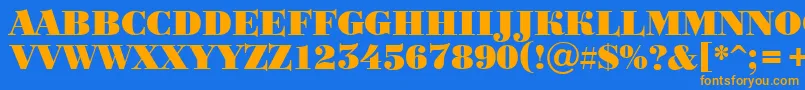 BodoniortotitulBlack Font – Orange Fonts on Blue Background