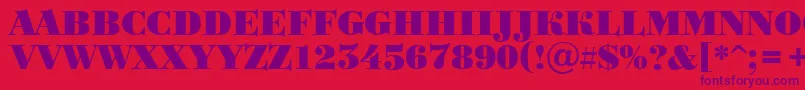 BodoniortotitulBlack Font – Purple Fonts on Red Background