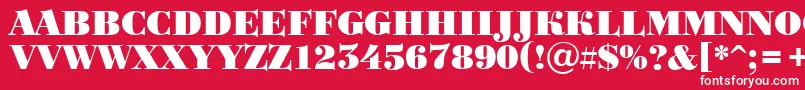 フォントBodoniortotitulBlack – 赤い背景に白い文字