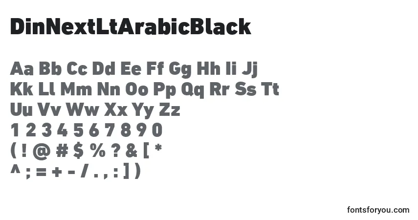 Schriftart DinNextLtArabicBlack – Alphabet, Zahlen, spezielle Symbole